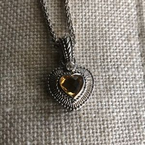 New. 925 Sterling silver necklace & stone pendant.